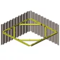 Silver and Yellow Sheeting On White Background Product Shot