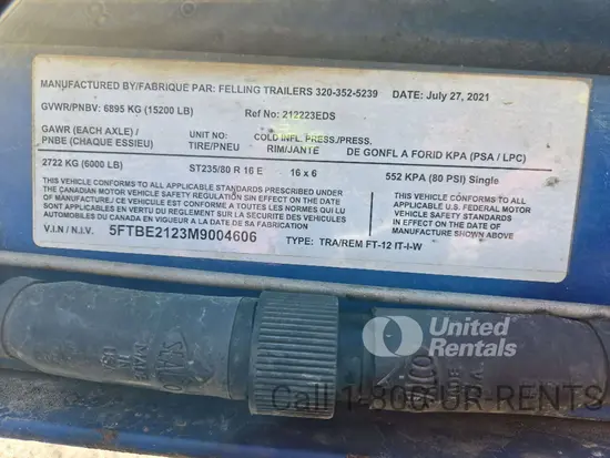2021 Felling FT-12 IT-I-W Trailer