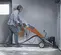 Silver and orange and black HUSQVARNA Walk-behind Concrete Grinder, Single Head, Electric Powered