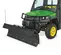 Green and black John Deere snow plow