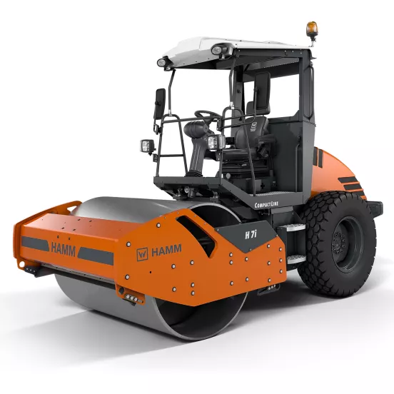 Orange Hamm Ride-on Single Smooth-drum Vibratory Roller