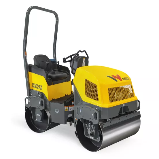 Yellow Wacker Ride-on Double Smooth-drum Vibratory Roller