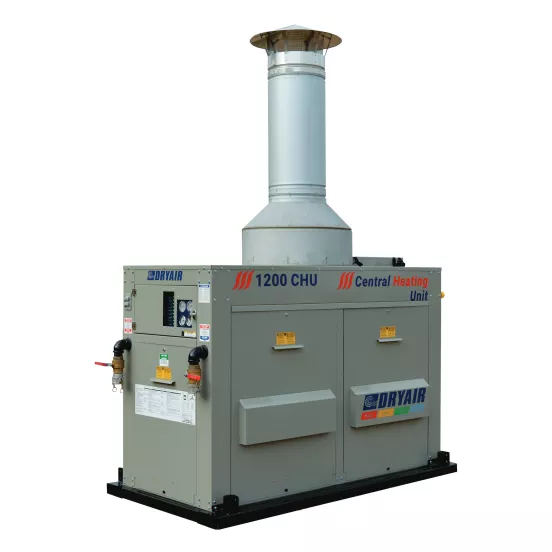 Grey DRYAIR DryAir Hydronic Heater, 1,200,000 BTU, Propane/Natural Gas Dual Fuel