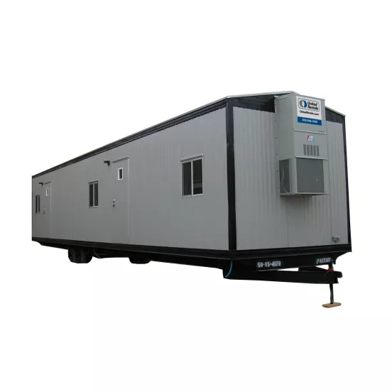 Brown, gray and white GENERIC 50 ft. by 10 ft. Office Trailer, 2 Offices, 1 Restroom
